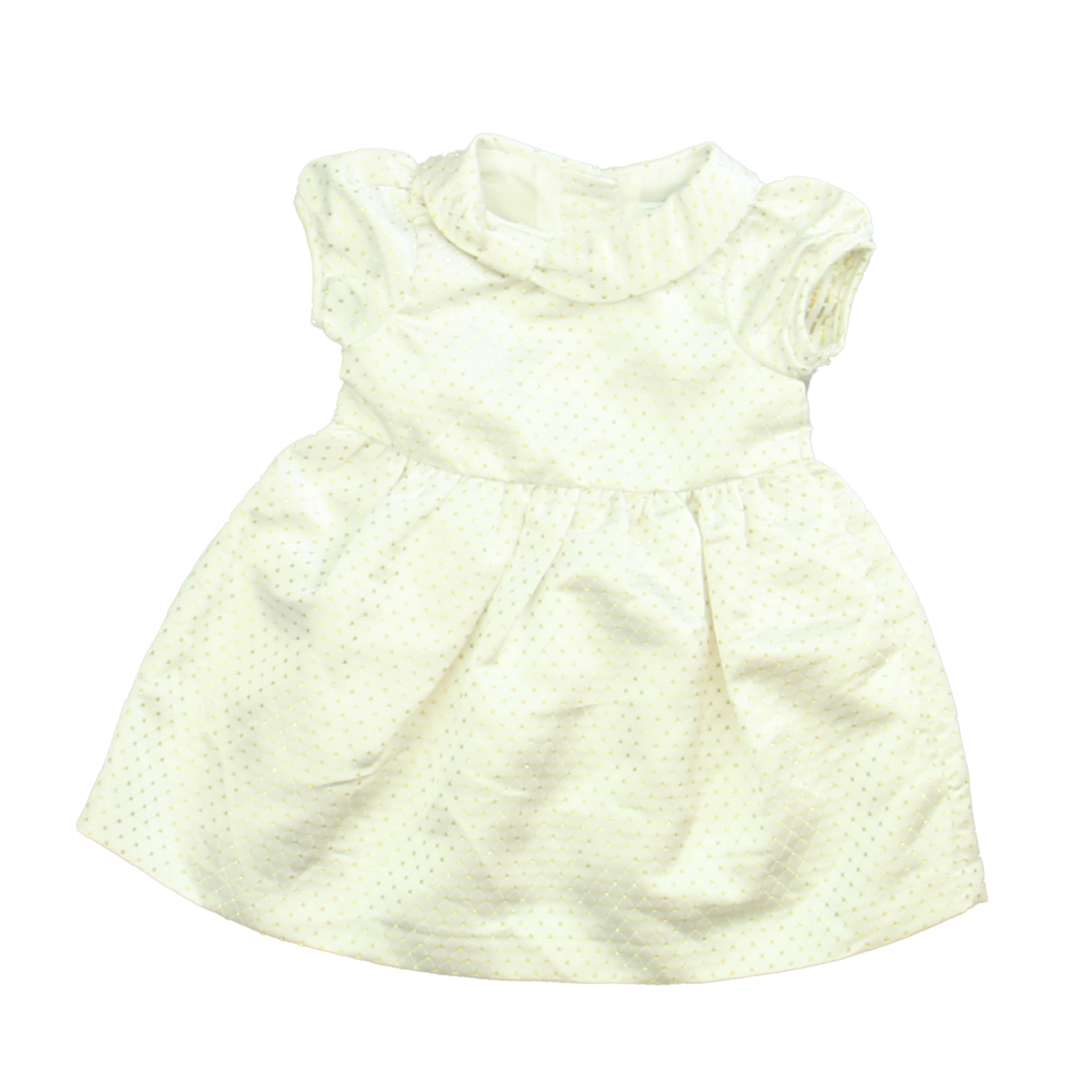 Gymboree Girls White | Gold Dress size: 0-3 Months